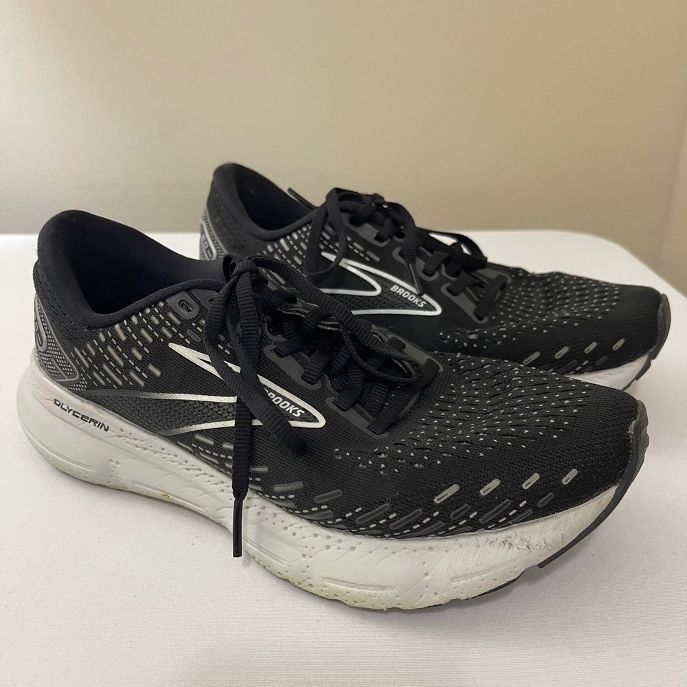 Brooks Glycerin 20 Womens 8.5‎ Black Running Athletic Shoes Sneakers 1203691B059